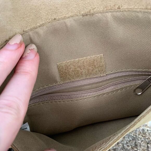 Tan Brown Leather Fringe Bucket Purse Bag Crossbody Medicine Biker - Picture 5 of 8